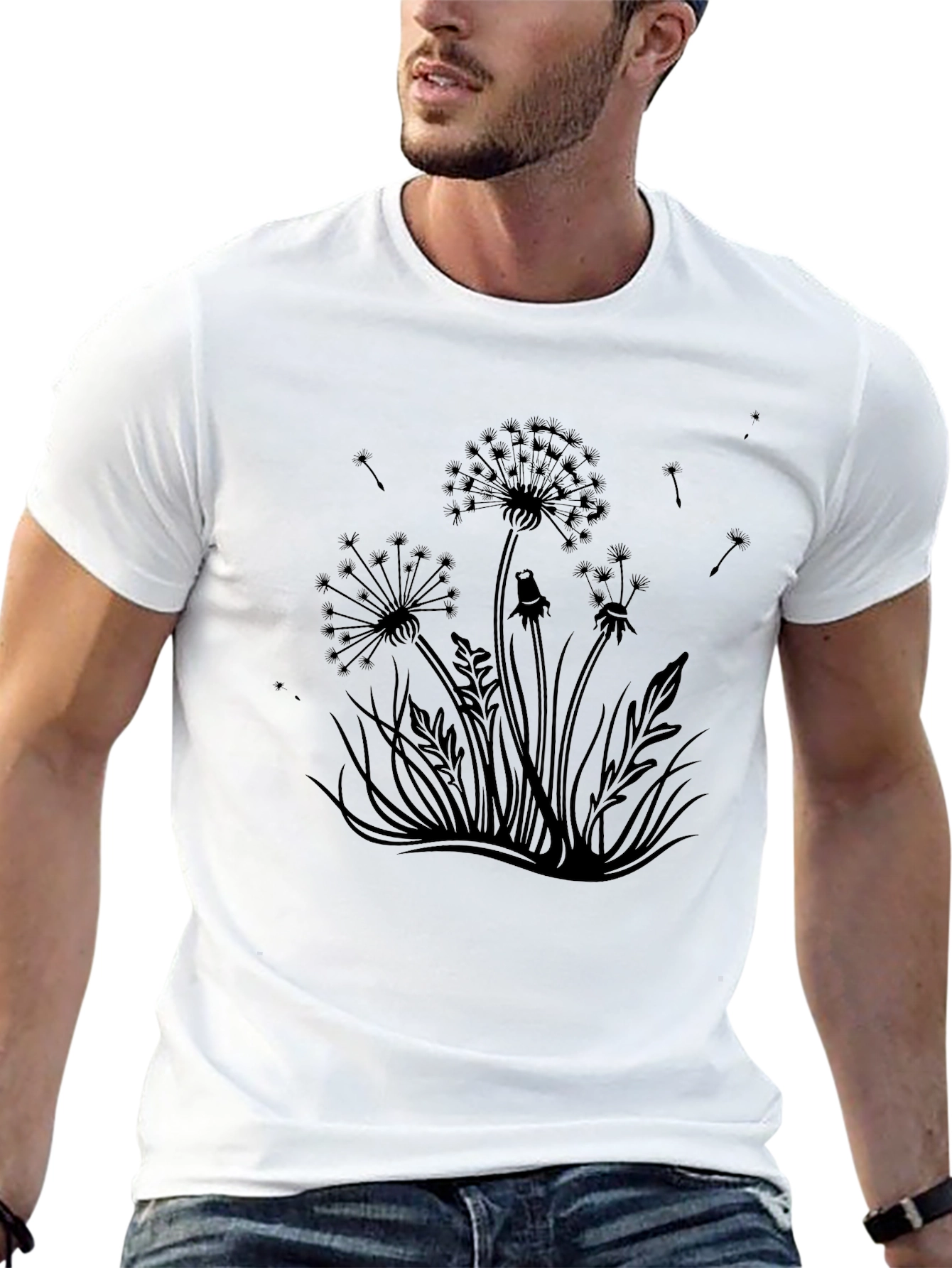 Dandelion Graphic Black T-Shirt