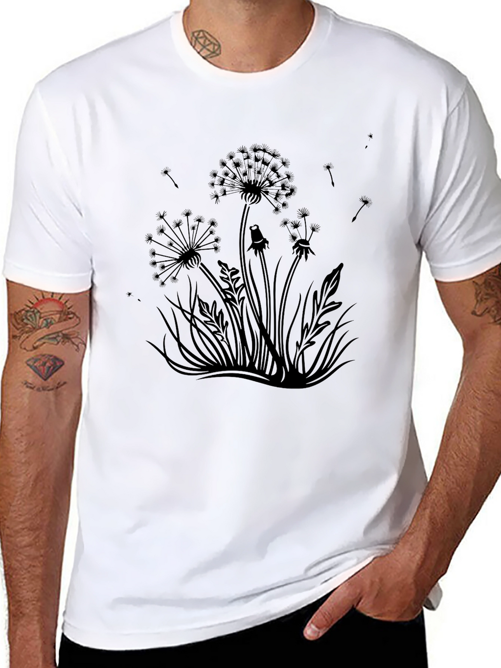 Dandelion Graphic Black T-Shirt