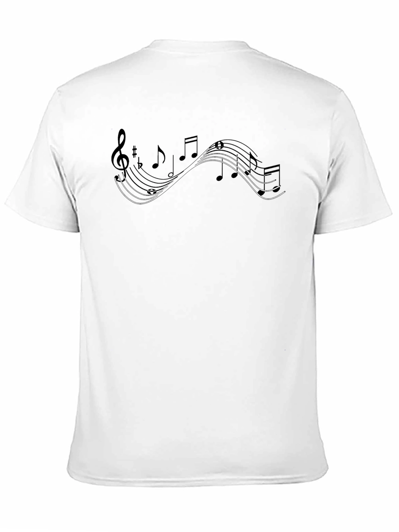 Musical Note Graphic Tee - Mens Black Cotton T-Shirt