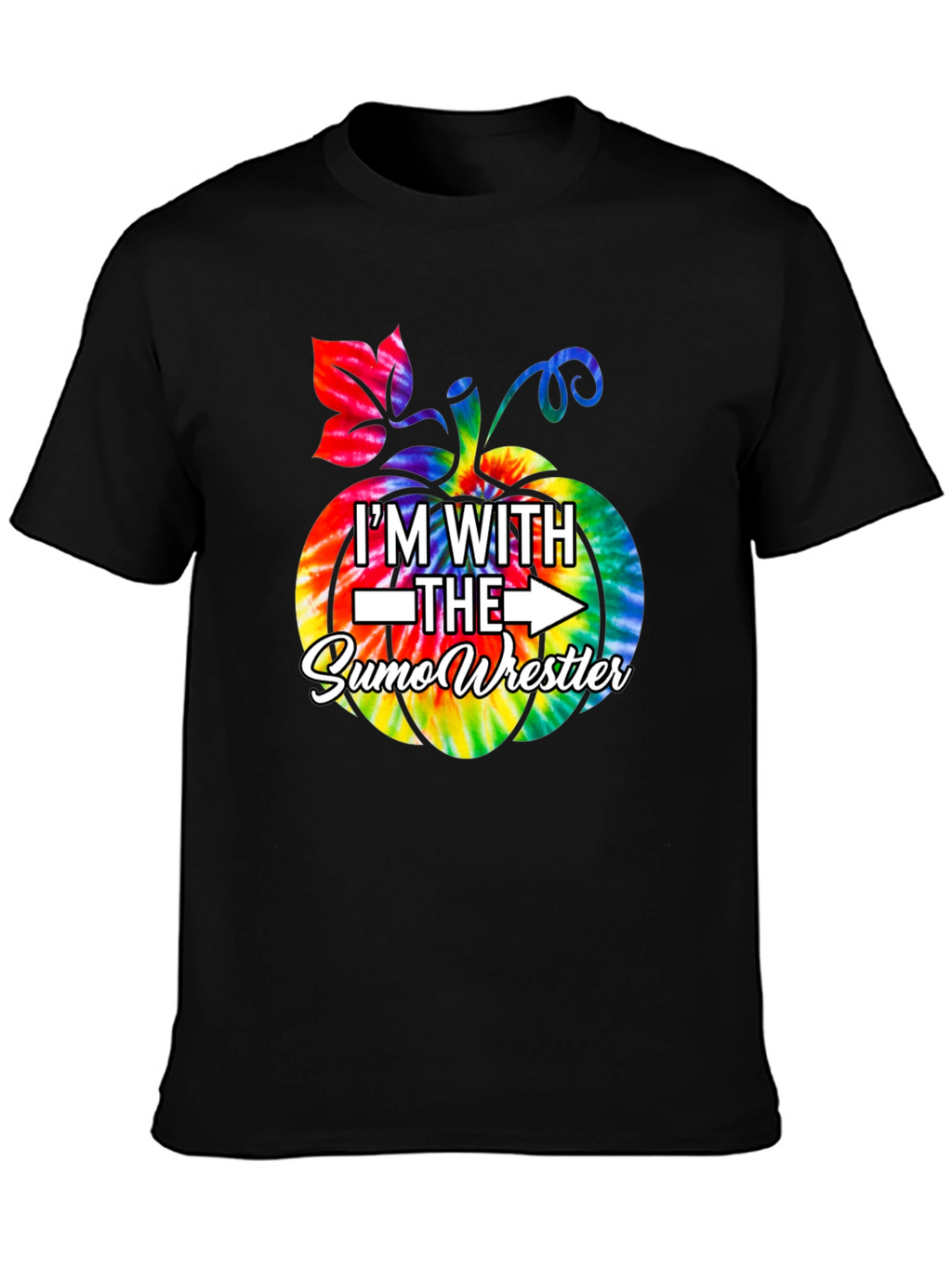 Im With the Sumo Wrestler Tie Dye Pumpkin T-Shirt