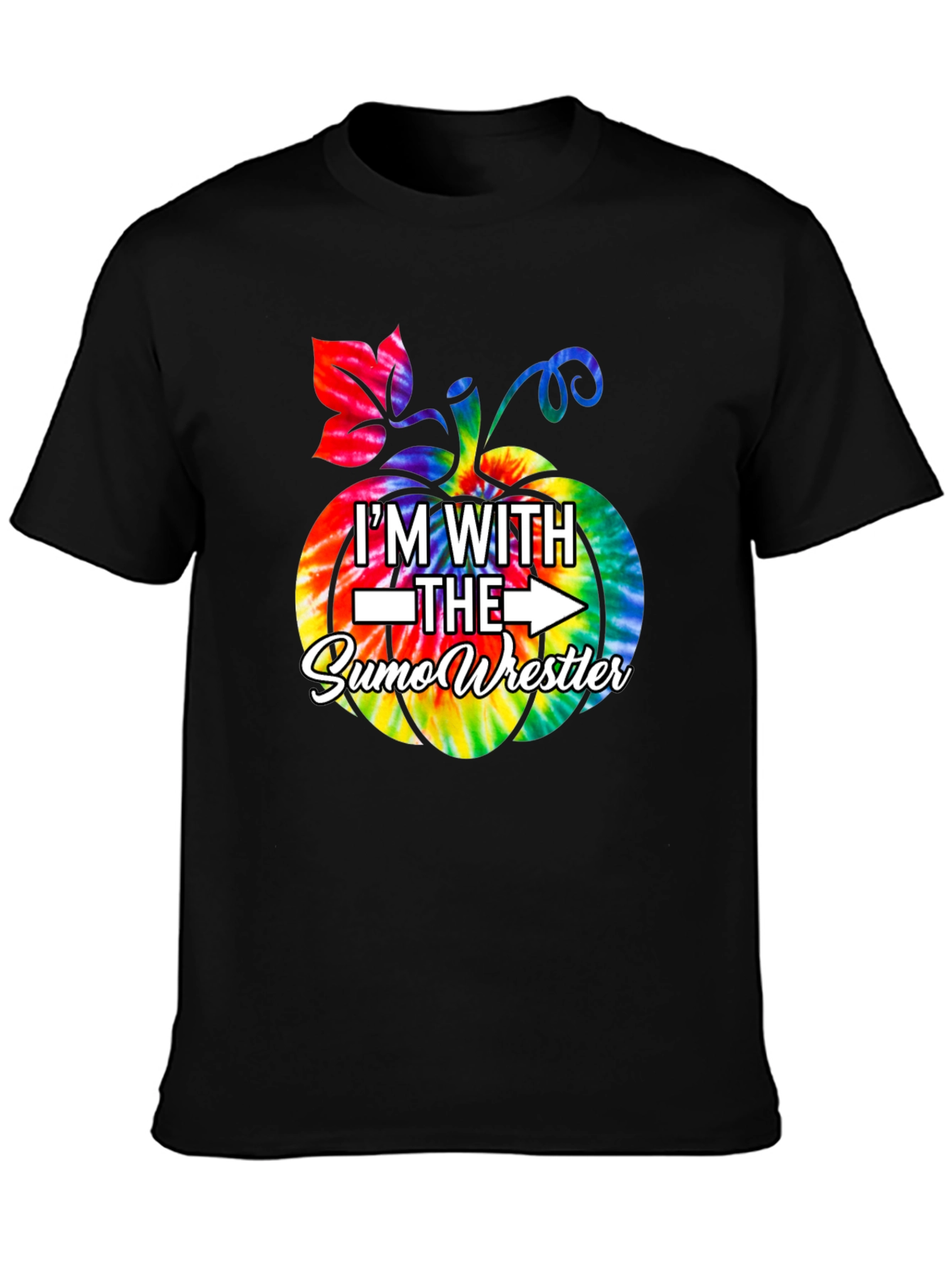 Im With the Sumo Wrestler Tie Dye Pumpkin T-Shirt