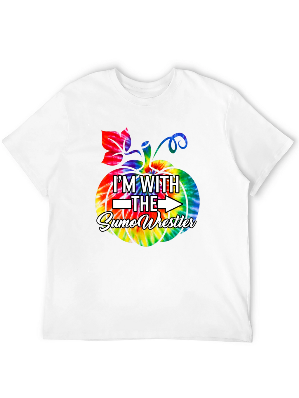 Im With the Sumo Wrestler Tie Dye Pumpkin T-Shirt