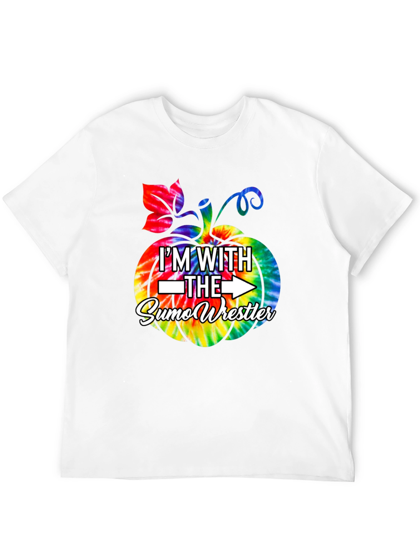 Im With the Sumo Wrestler Tie Dye Pumpkin T-Shirt