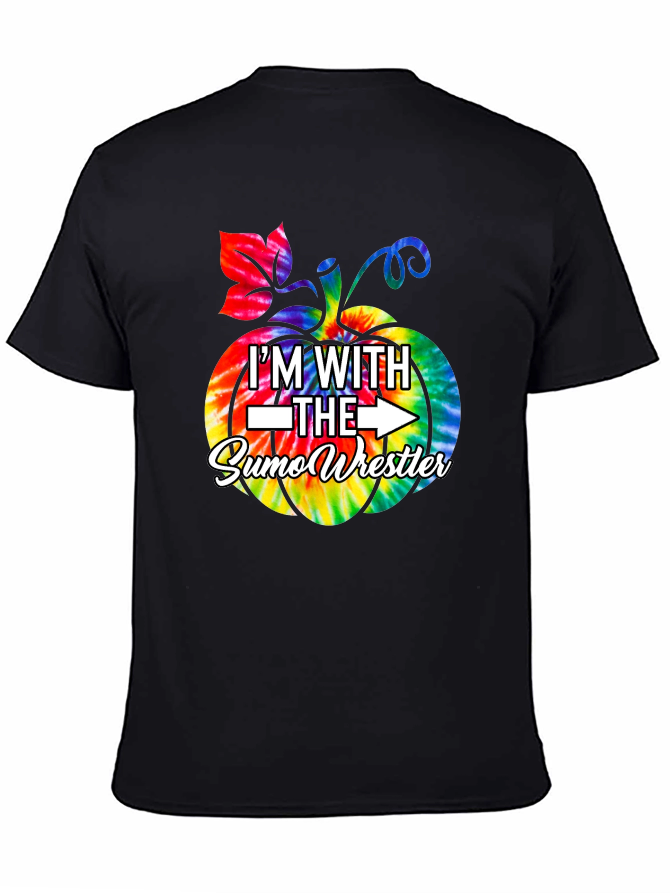 Im With the Sumo Wrestler Tie Dye Pumpkin T-Shirt