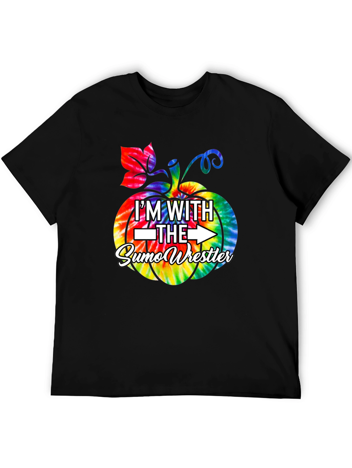 Im With the Sumo Wrestler Tie Dye Pumpkin T-Shirt