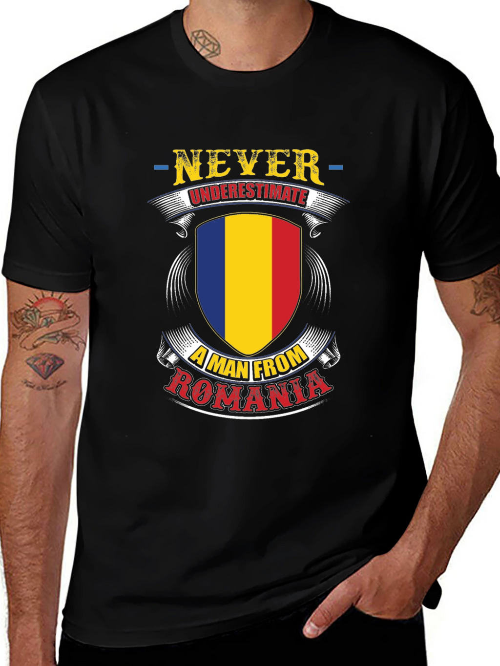 Never Underestimate a Man from Romania T-Shirt