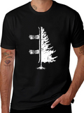 Ski & Tree Graphic Tee - Nature Lovers T-Shirt