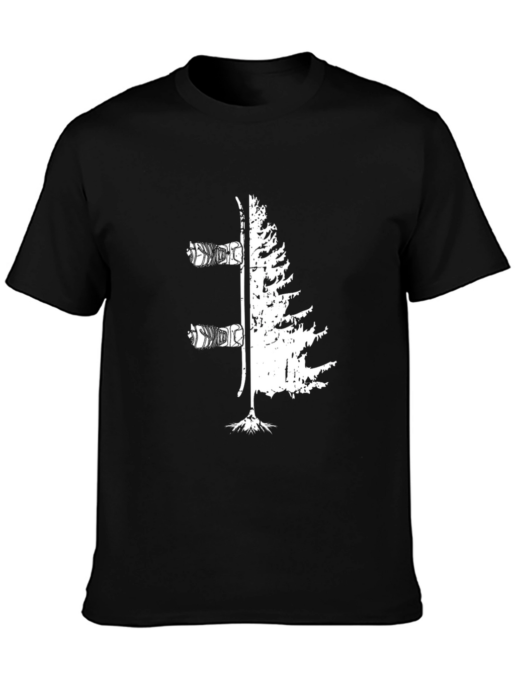 Ski & Tree Graphic Tee - Nature Lovers T-Shirt