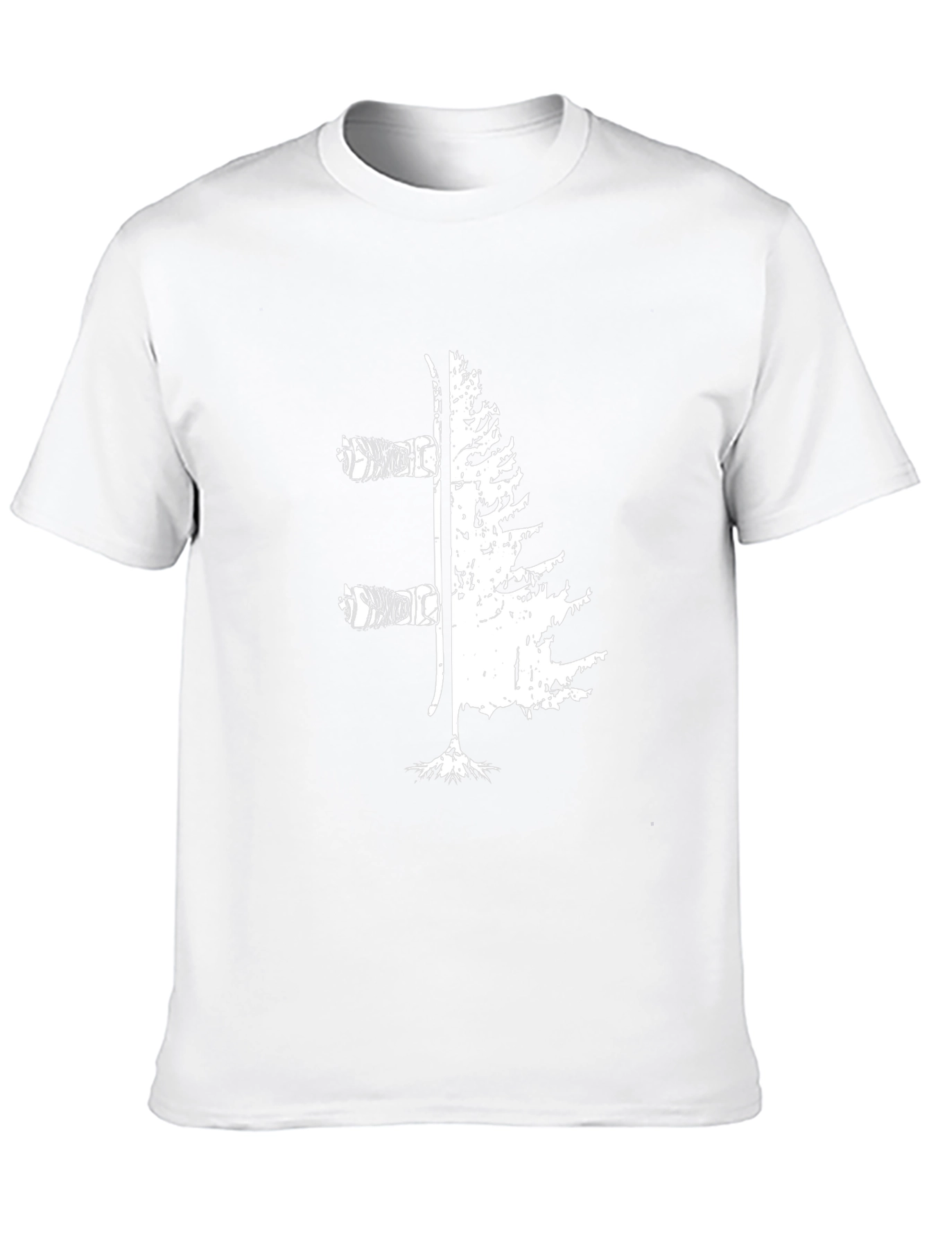 Ski & Tree Graphic Tee - Nature Lovers T-Shirt