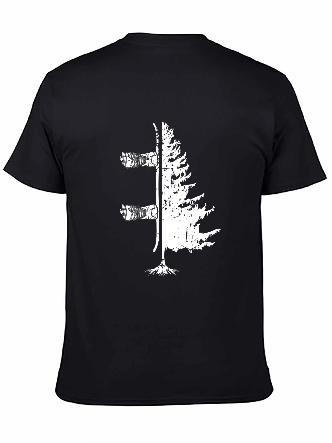 Ski & Tree Graphic Tee - Nature Lovers T-Shirt