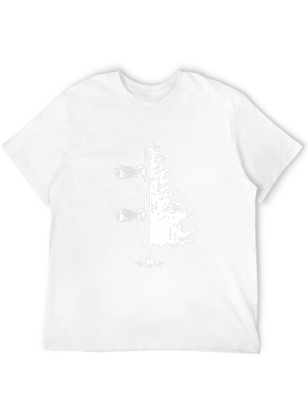 Ski & Tree Graphic Tee - Nature Lovers T-Shirt