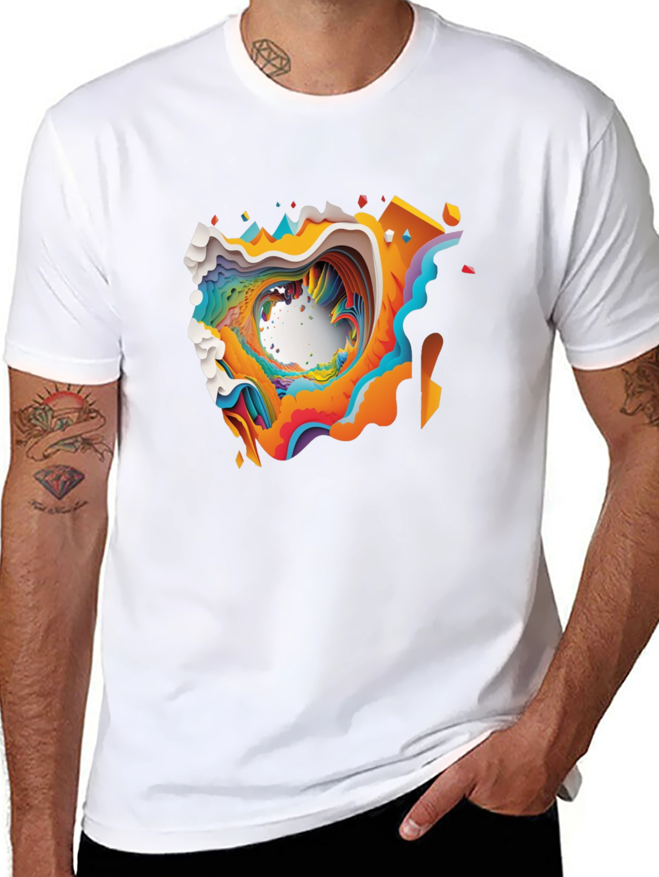 Abstract Art Tee: Colorful & Unique Graphic Print Shirt