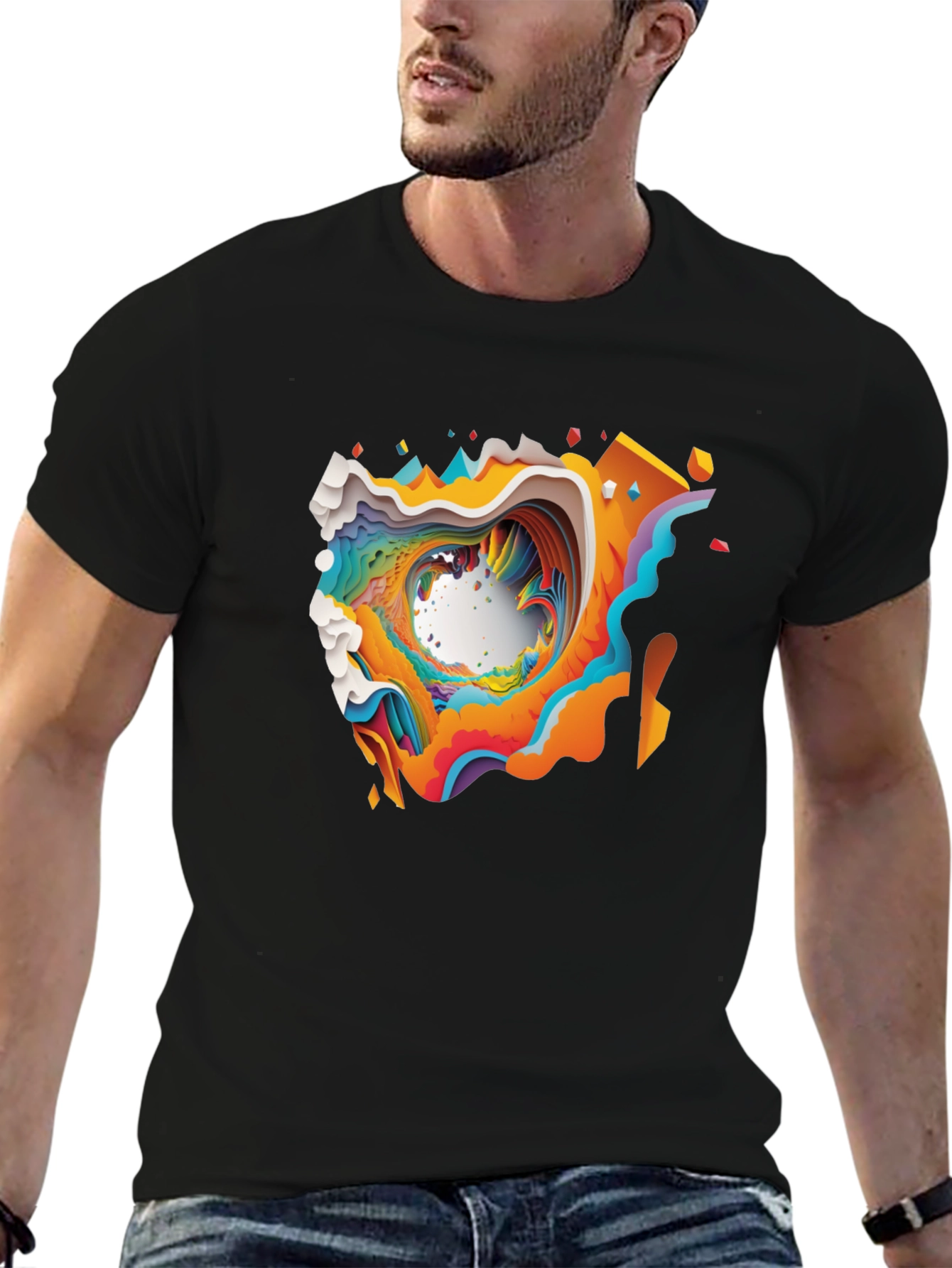 Abstract Art Tee: Colorful & Unique Graphic Print Shirt