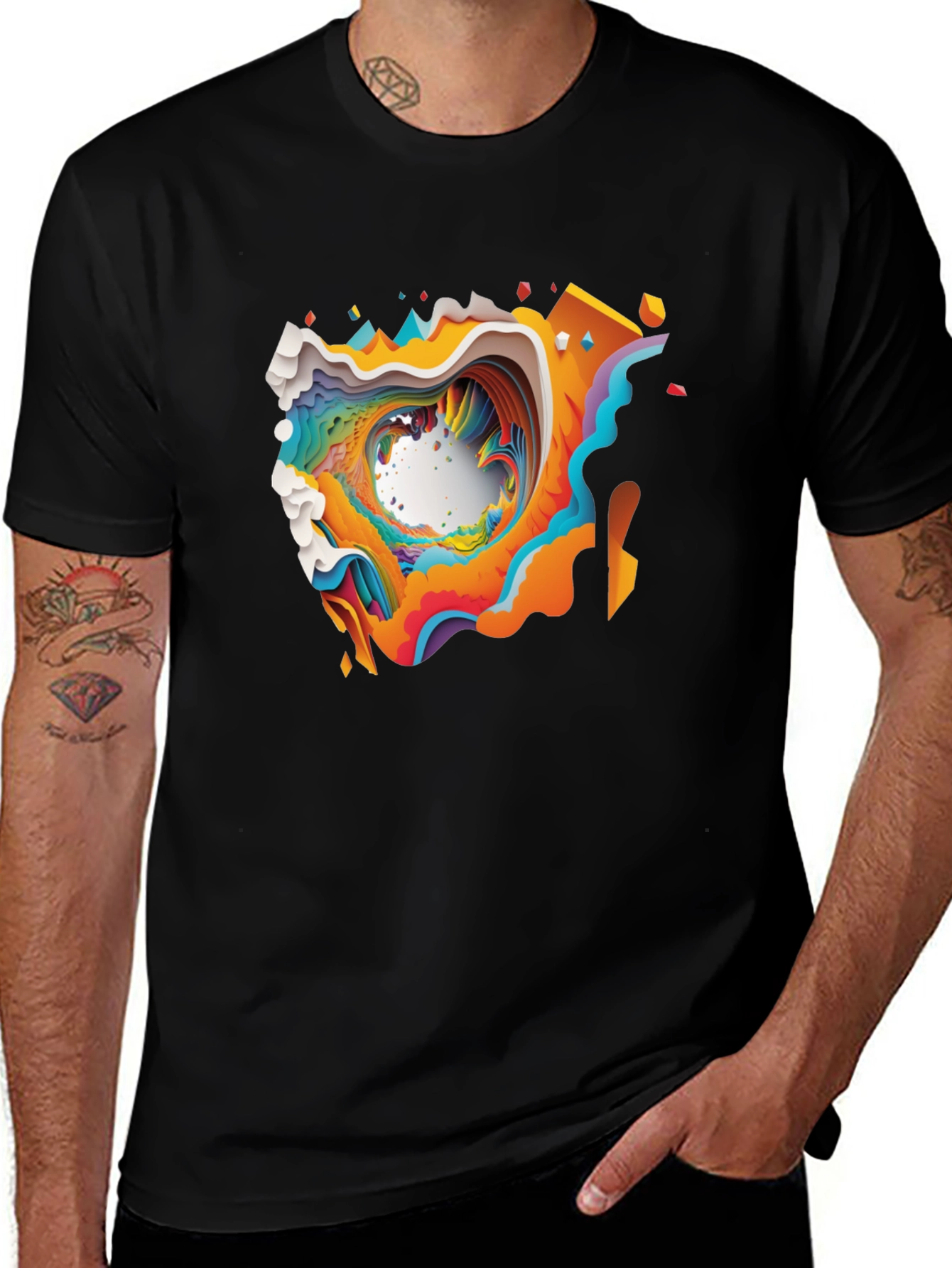 Abstract Art Tee: Colorful & Unique Graphic Print Shirt
