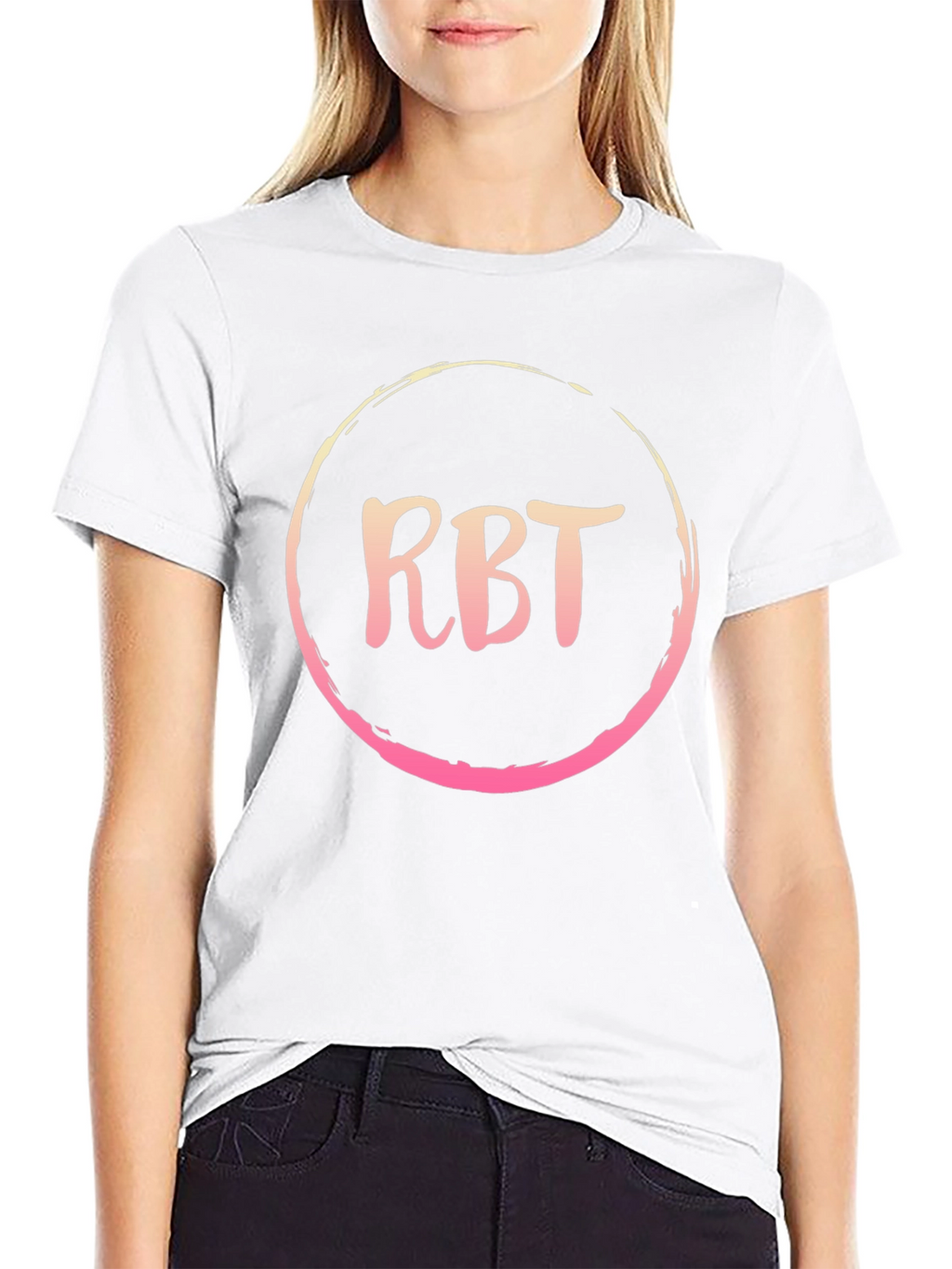 RBT Initial Black Cotton Blend Graphic Tee