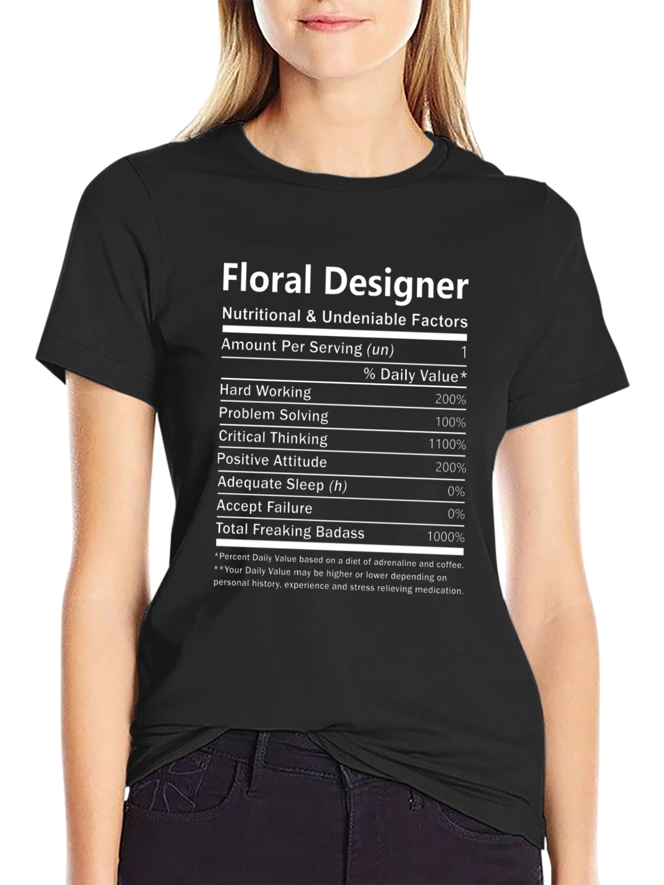 Floral Designer Nutritional Facts T-Shirt