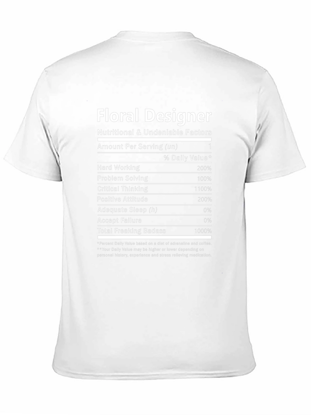 Floral Designer Nutritional Facts T-Shirt