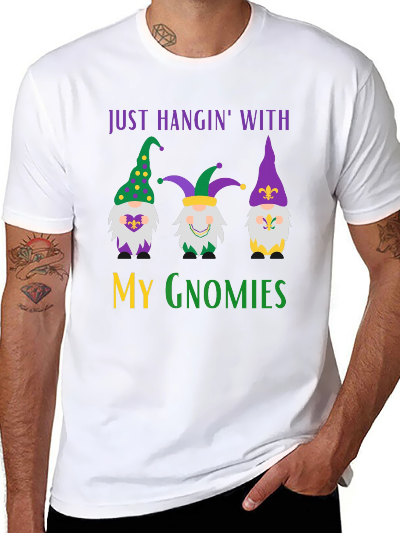 Mardi Gras Gnomies Graphic Tee
