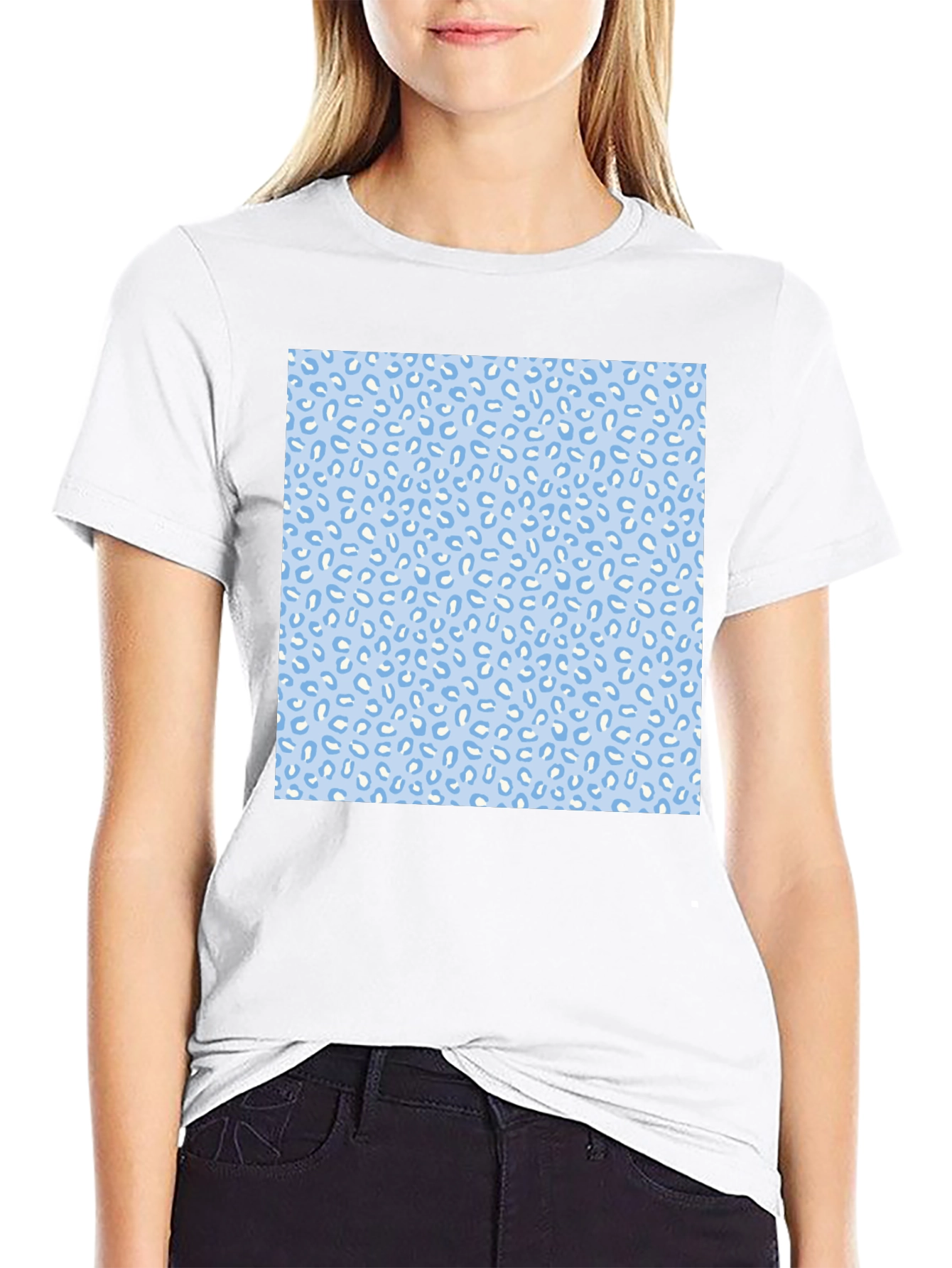 Cool Black Tee with Fun Blue Pattern