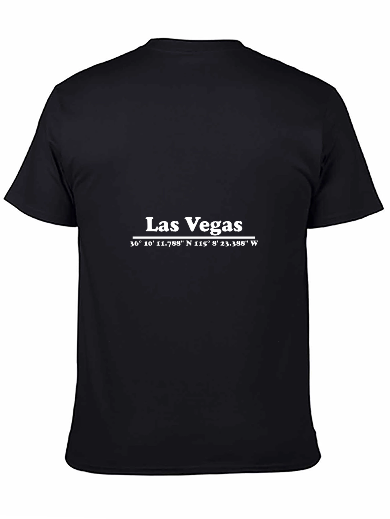 Las Vegas Coordinates T-Shirt - Black Graphic Tee