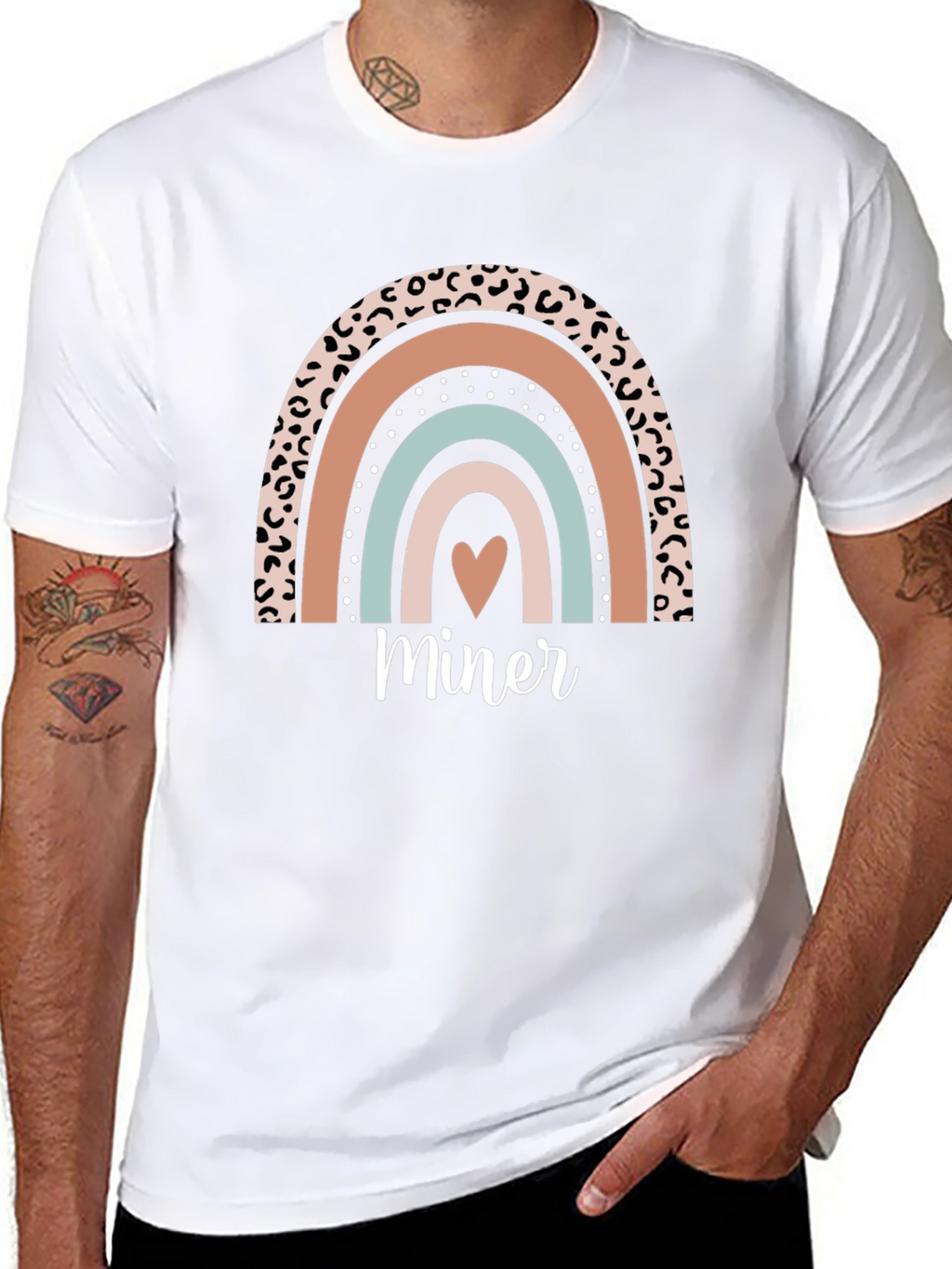 Miner Rainbow Graphic Tee - Black