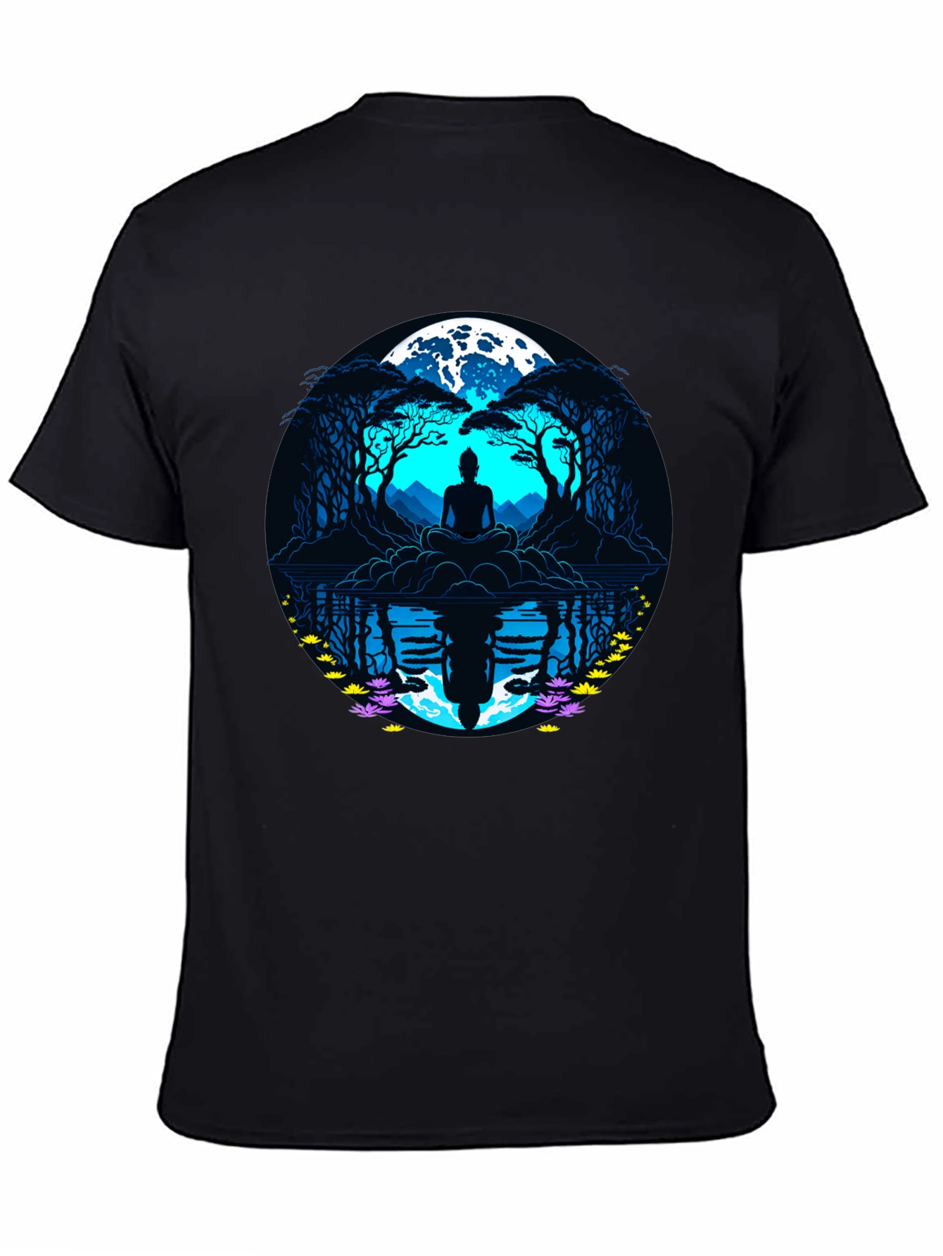 Zen Meditation T-Shirt - Moonlit Reflections