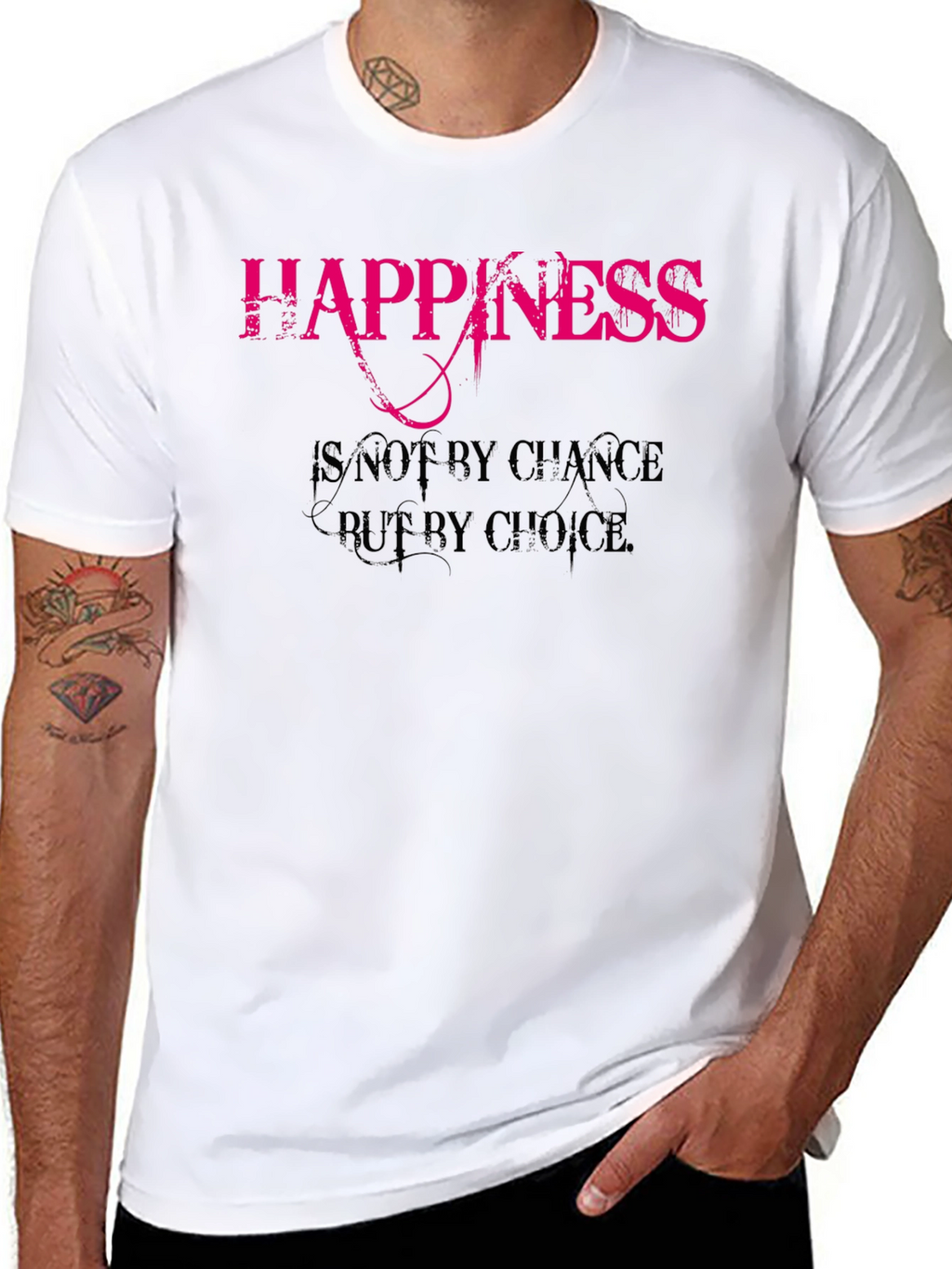 Happiness Choice Black Graphic Tee