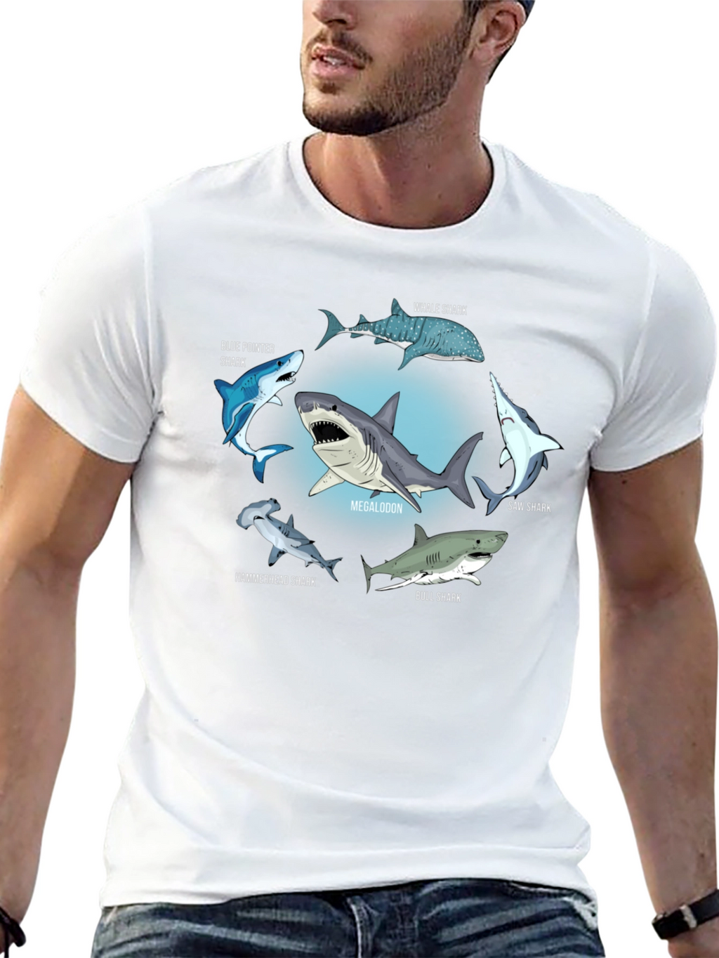 Shark Species T-Shirt: Megalodon Hammerhead & More!