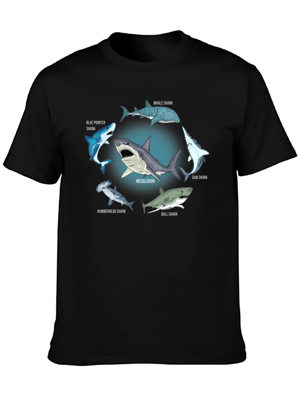 Shark Species T-Shirt: Megalodon Hammerhead & More!