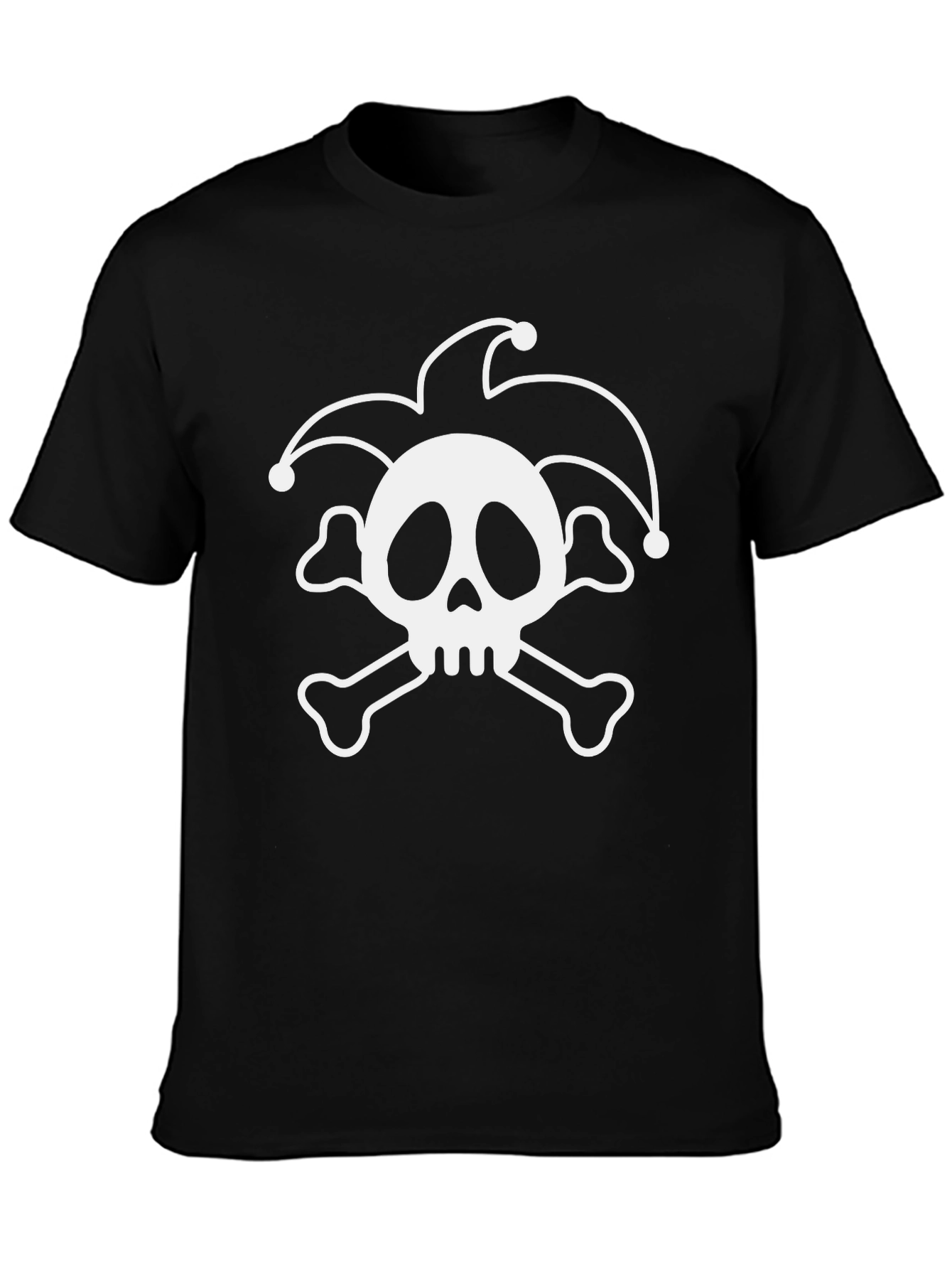 Skull Jester Graphic Tee - Black Cotton T-Shirt