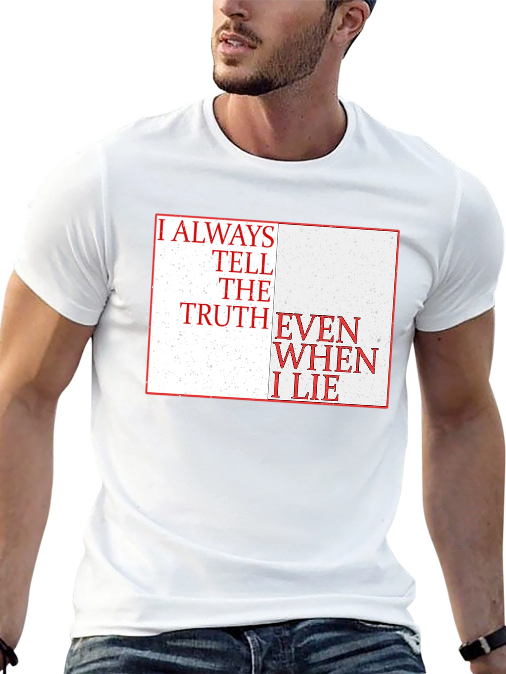 Truth & Lies Graphic Tee - Black Cotton Blend
