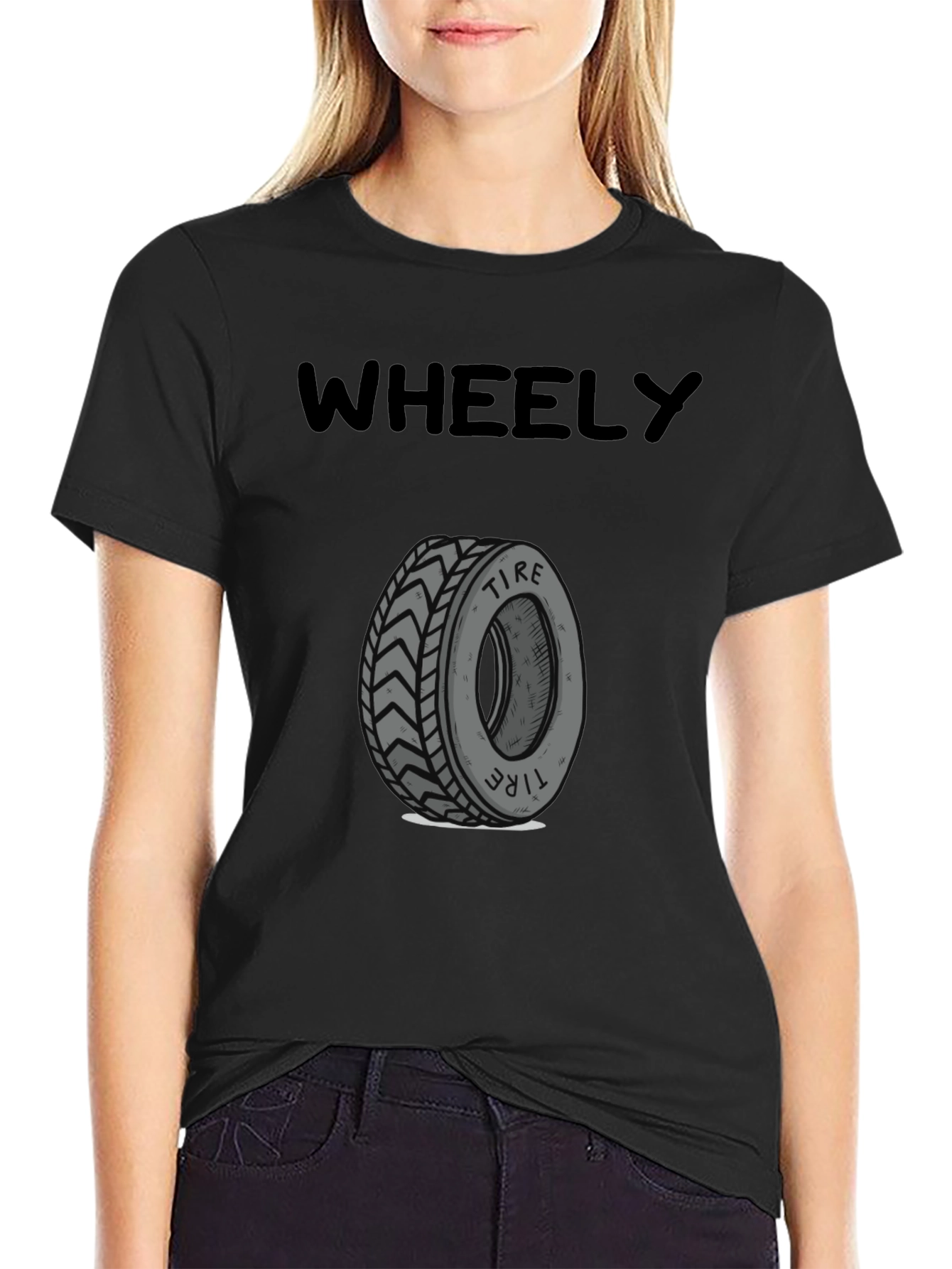 Wheely Tire Graphic Tee - Black Cotton
