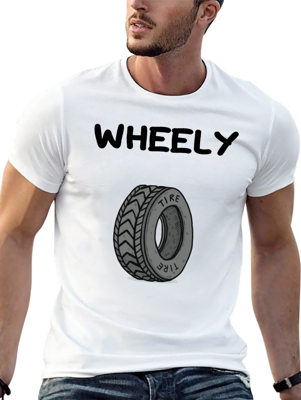 Wheely Tire Graphic Tee - Black Cotton
