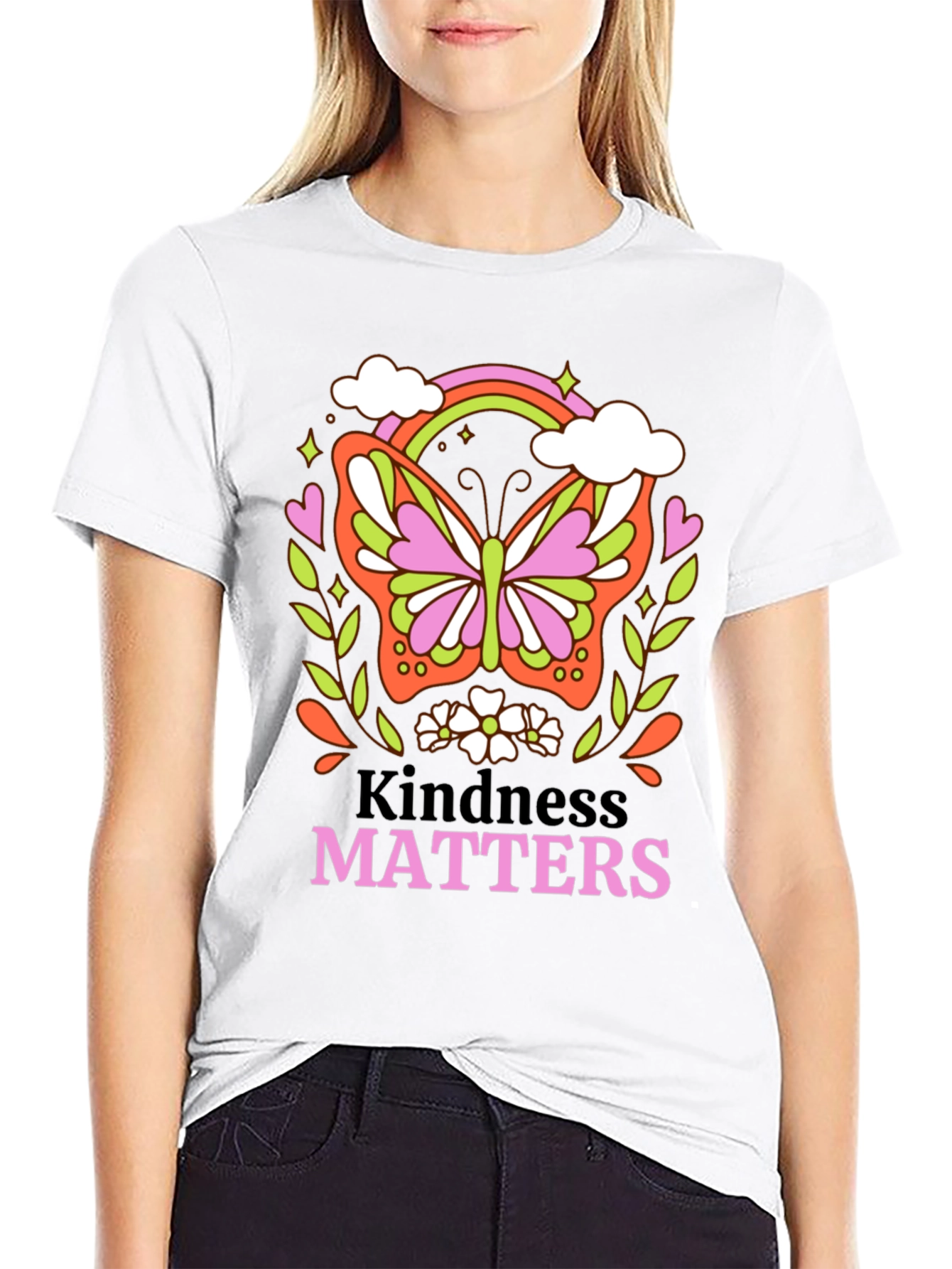 Kindness Matters Butterfly Graphic T-Shirt