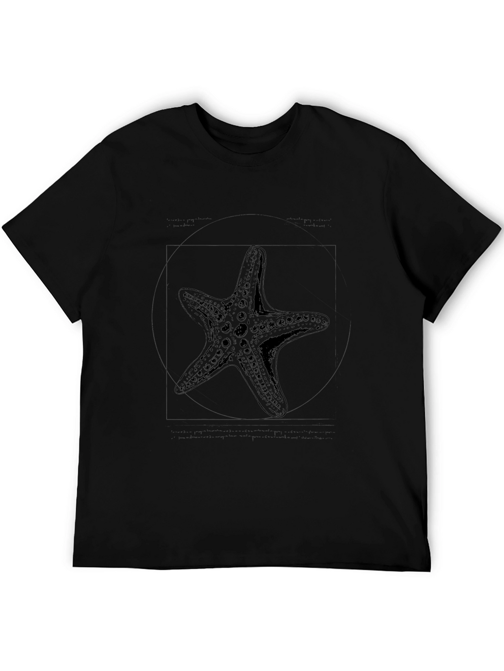 Starfish Graphic Print Black T-Shirt