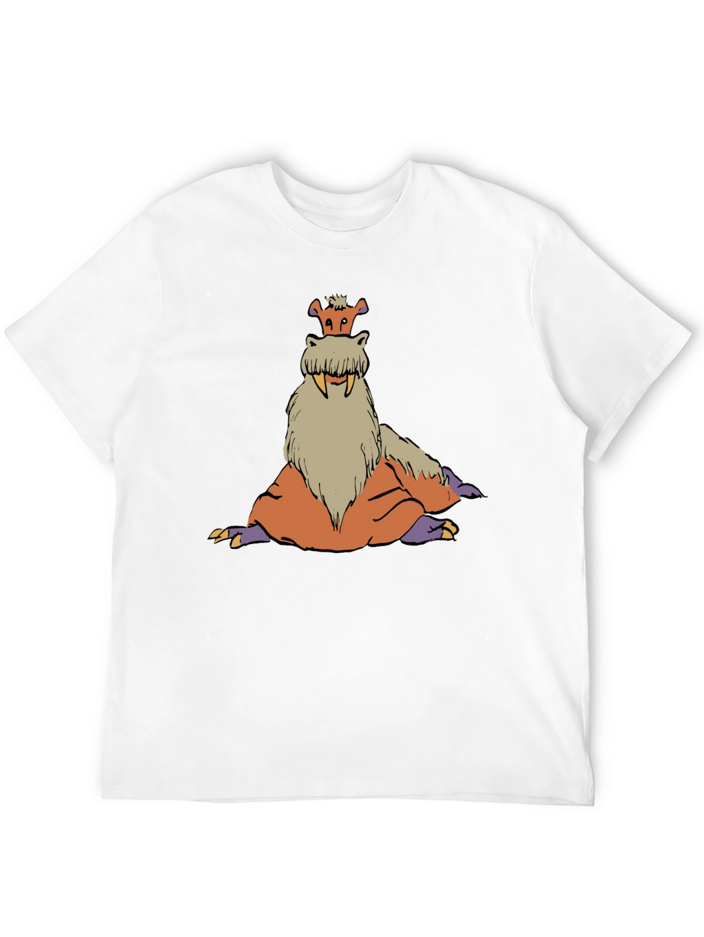 Tusked Beast Graphic Tee - Black Cotton T-Shirt