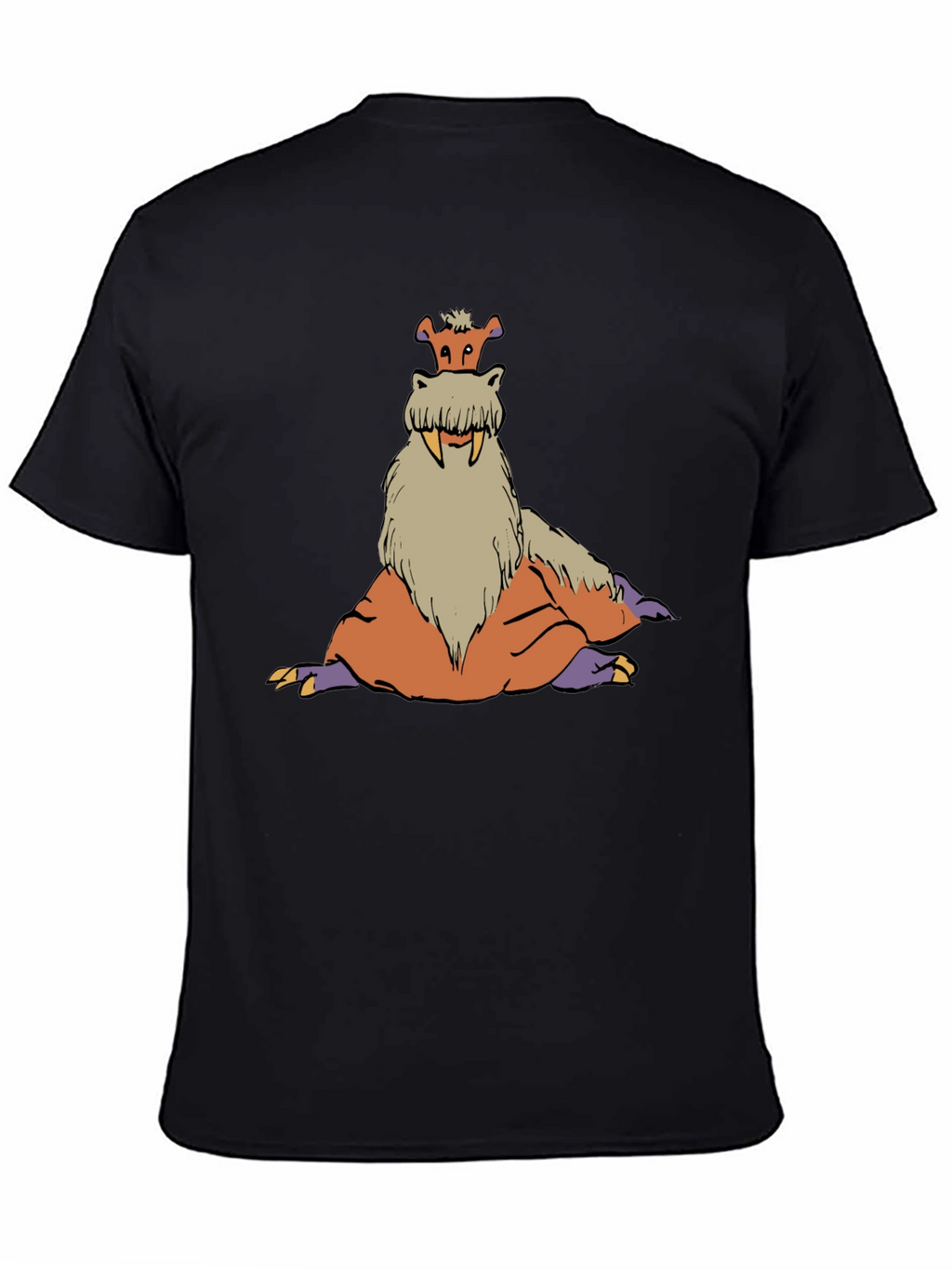 Tusked Beast Graphic Tee - Black Cotton T-Shirt