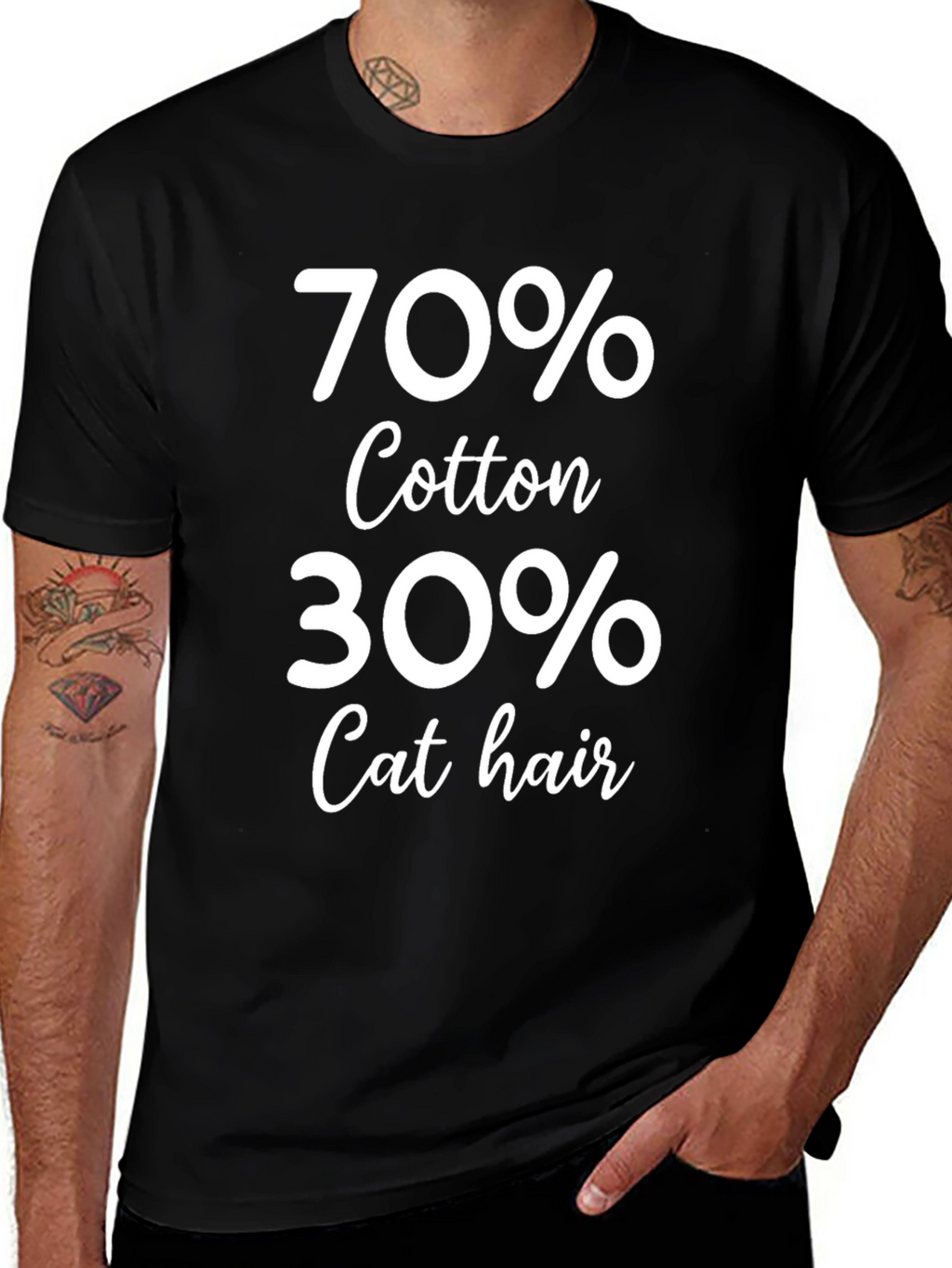Humorous 70% Cotton 30% Cat Hair T-Shirt