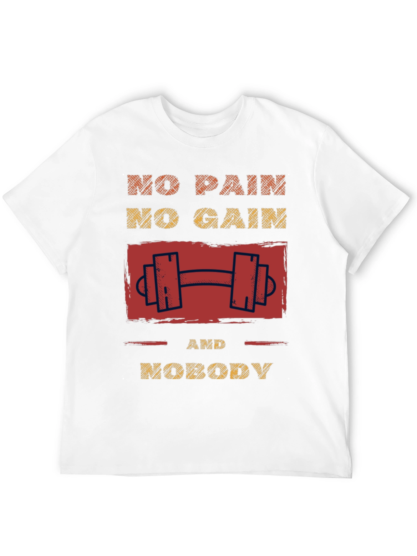 Motivational No Pain No Gain Graphic T-Shirt