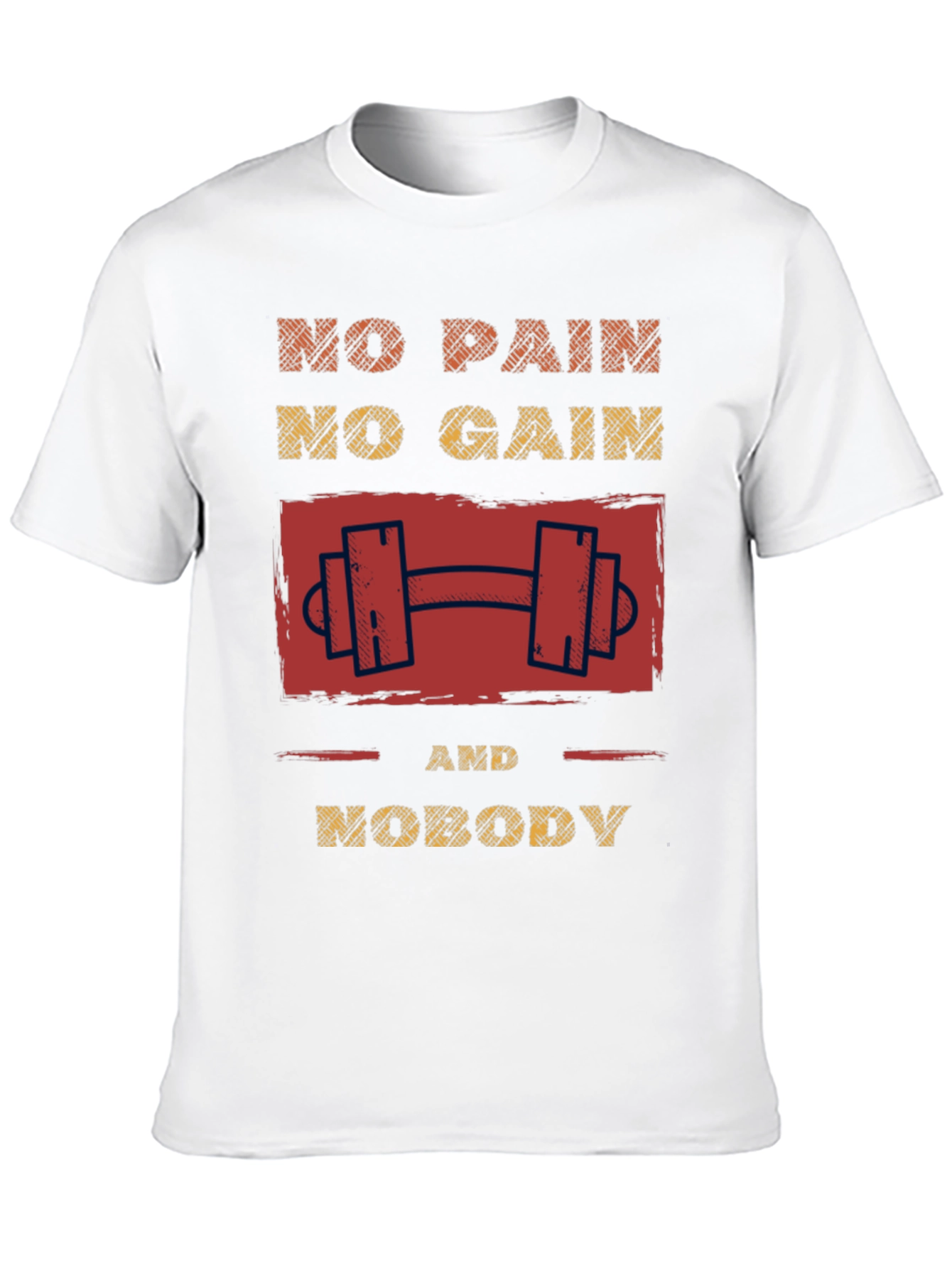Motivational No Pain No Gain Graphic T-Shirt