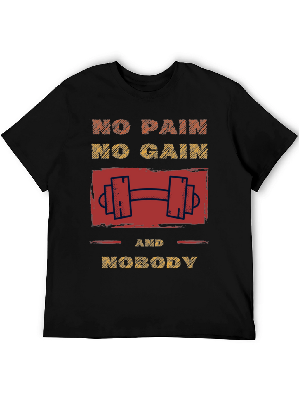 Motivational No Pain No Gain Graphic T-Shirt