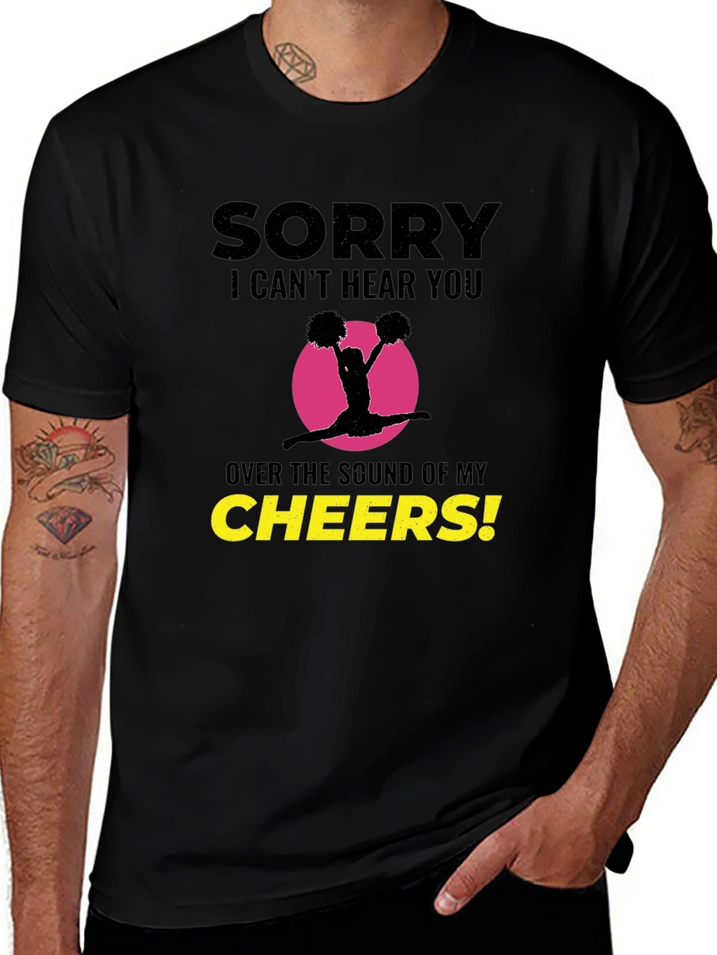 Sorry I Cant Hear You Cheerleading T-Shirt