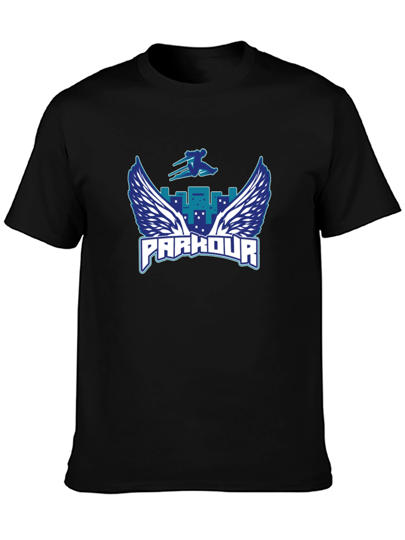 Parkour Wings Graphic Black T-Shirt