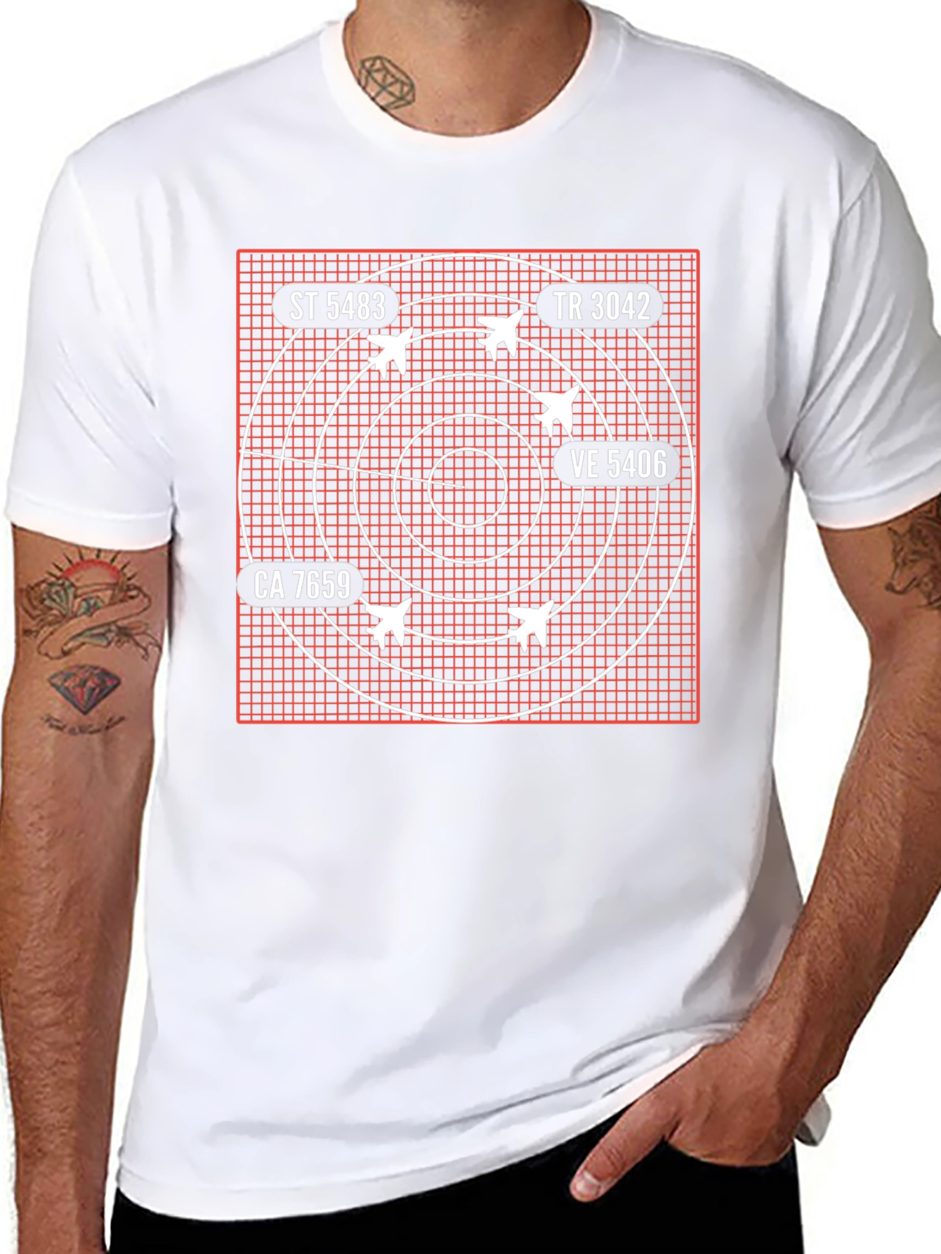 Radar Screen Aircraft Black T-Shirt