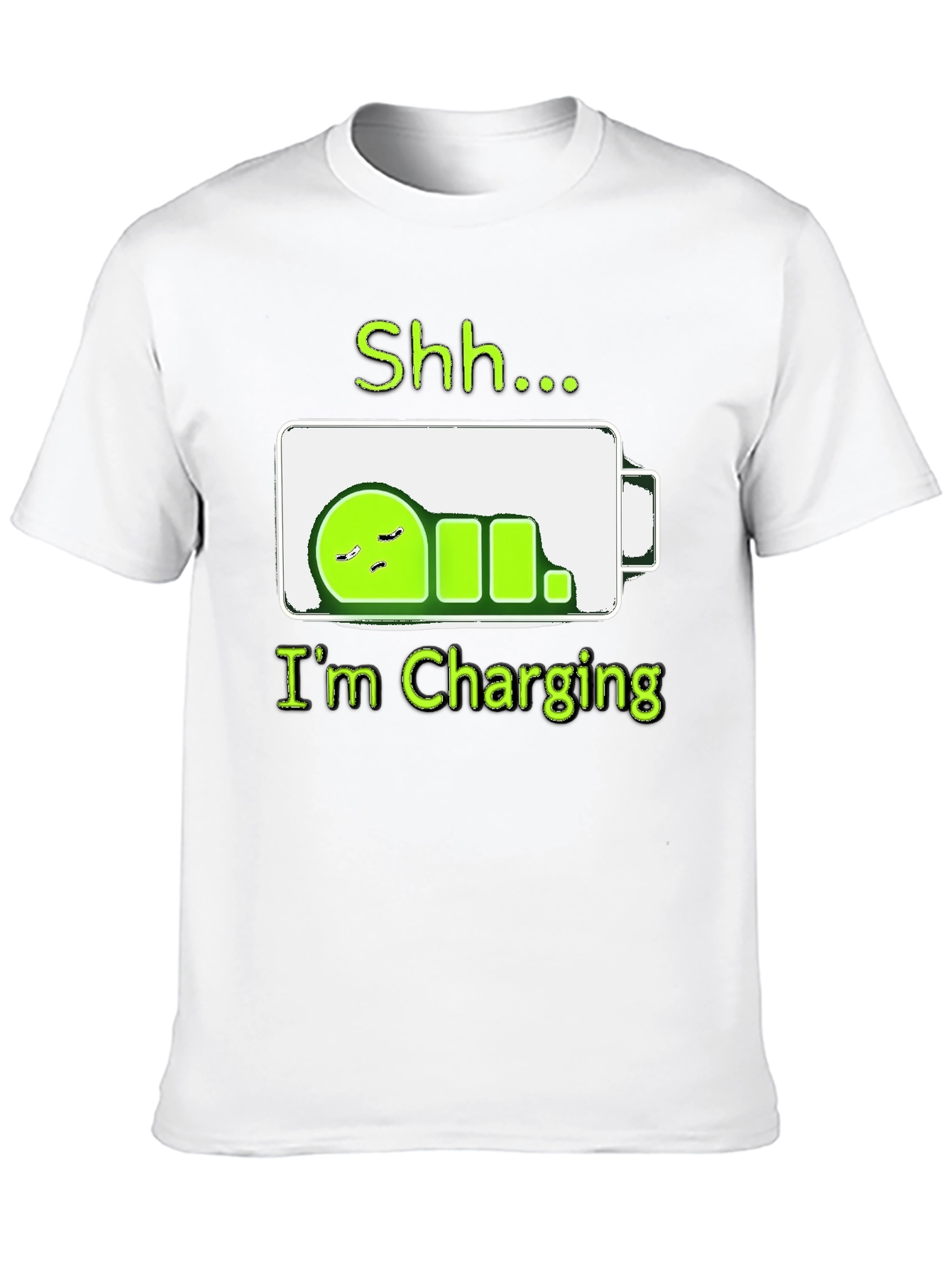 Shh...Im Charging T-Shirt - Funny Battery Sleep Mode Tee