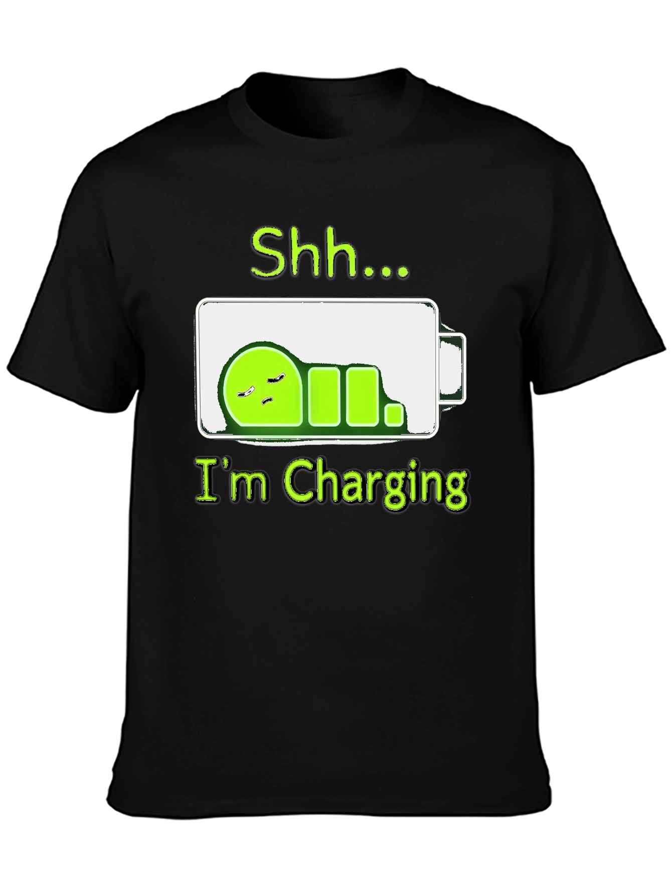 Shh...Im Charging T-Shirt - Funny Battery Sleep Mode Tee