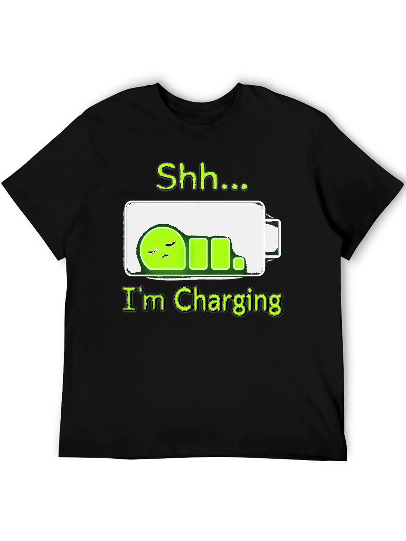 Shh...Im Charging T-Shirt - Funny Battery Sleep Mode Tee