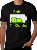 Shh...Im Charging T-Shirt - Funny Battery Sleep Mode Tee