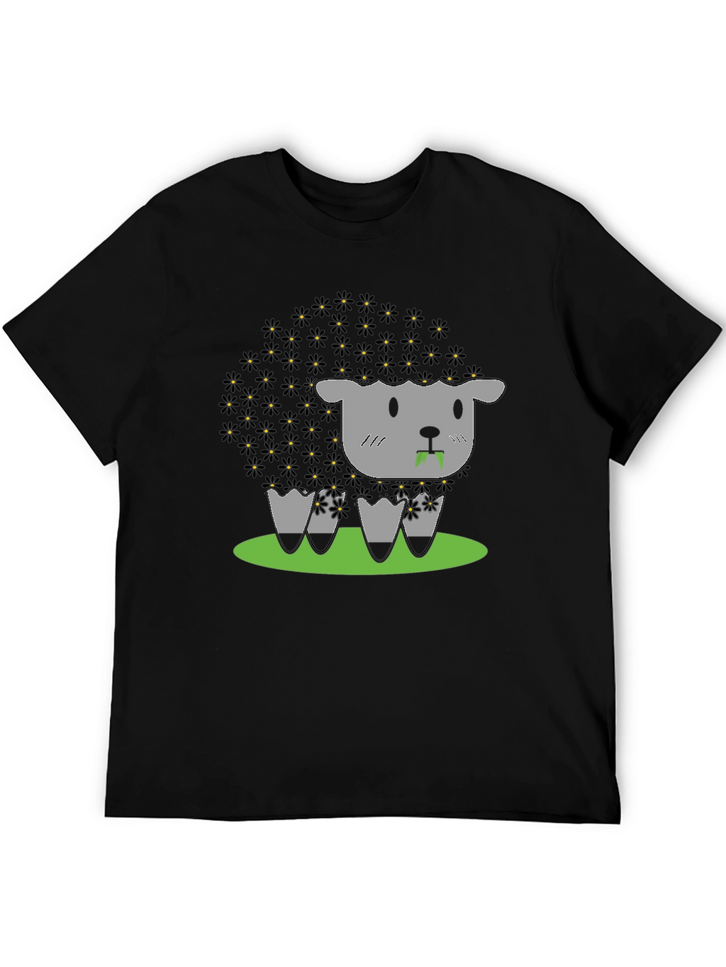 Black Sheep T-Shirt - Floral Wool Design