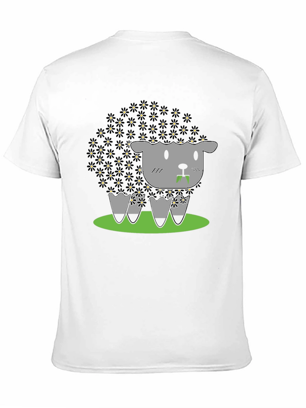 Black Sheep T-Shirt - Floral Wool Design
